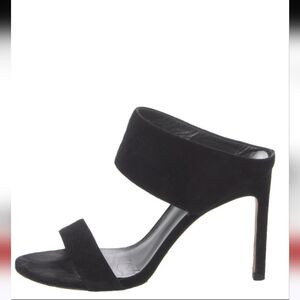 Stuart Weitzman Myslide Suede Black Heels
